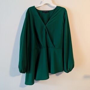 Like ne Eloquii Asymmetrical Faux Wrap Blouse Size 22